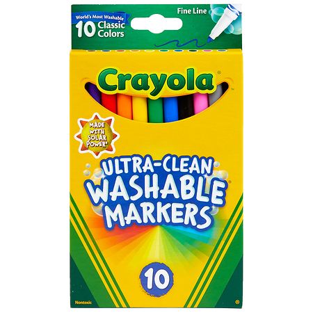 Crayola Ultra-Clean Washable Markers, Fine Line Multicolor