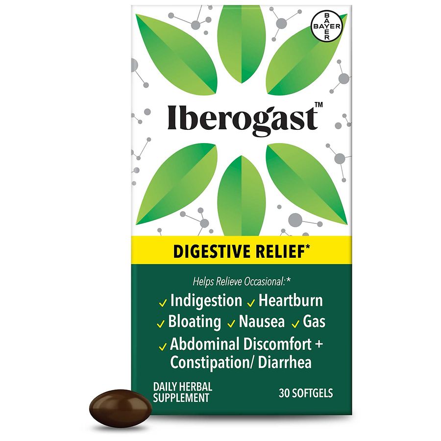 Iberogast Dual Action Digestive Relief Daily Herbal Supplement Softgel ...