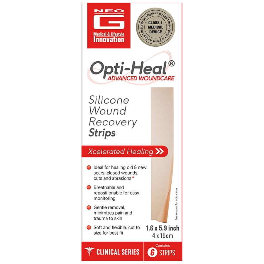 Neo G Opti-Heal Silicone Recovery Strips 1.6" x 5.9"