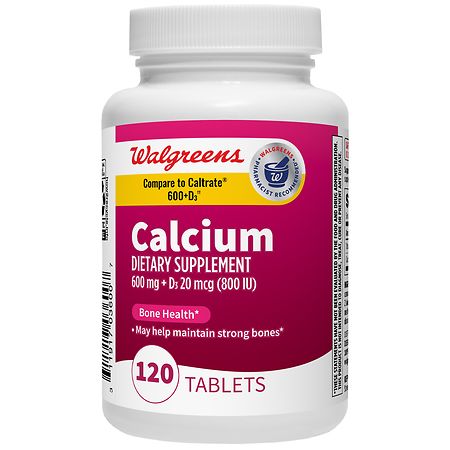 Walgreens Calcium 600mg + D3 20 mcg (800 IU) Tablets