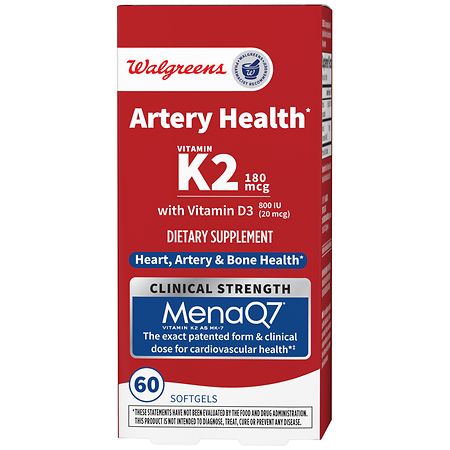 Walgreens Artery Health Vitamin K2 with Vitamin D3