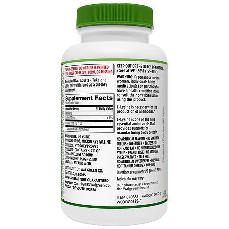 Walgreens L-Lysine 1000mg