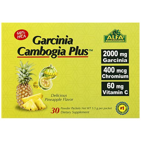 Alfa Vitamins Garcinia Cambogia Plus Powder Packets Pineapple