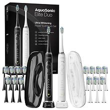 Aquasonic Elite Ultra Whitening Duo Rechargeable Toothbrush Set