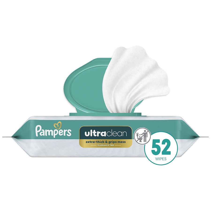 80784→38500 Pampers UltraClean Baby Wipes Fragrance-Free, 52 | Walgreens