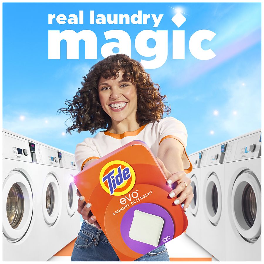 Tide Evo Laundry Detergent Tiles, Laundry Sheet Spring Blast