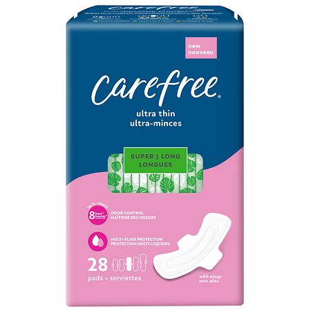 Carefree Pads Ultra Thin with Wings, Super Absorbency