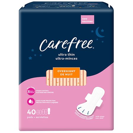 Carefree Pads Ultra Thin Overnight with Wings