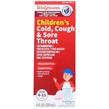 Walgreens Children's Cold, Cough & Sore Throat Bubblegum | Walgreens