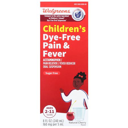 Walgreens Children's Dye-Free Pain & Fever Natural Cherry