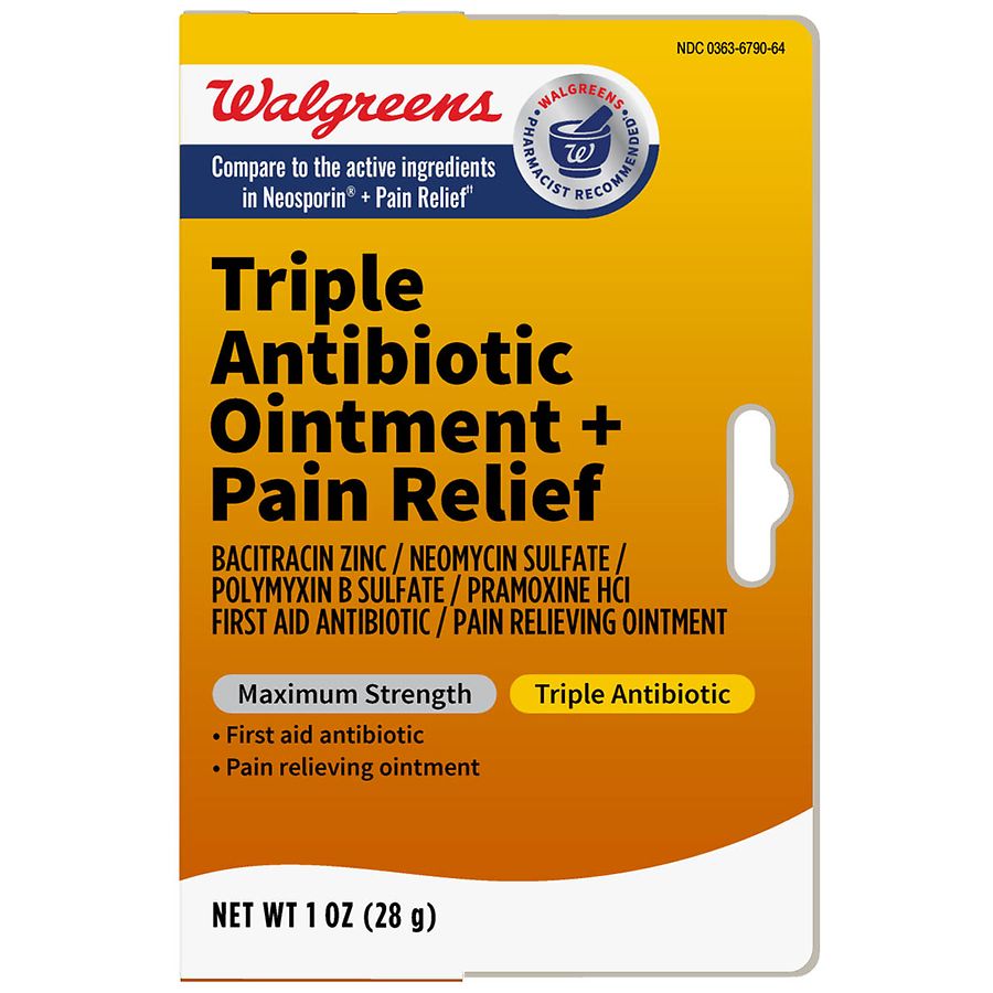 Walgreens Maximum Strength First Aid Triple Antibiotic Pain Relieving Ointment Walgreens