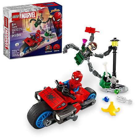 Lego Super Heroes Motorcycle Chase: Spider-Man vs. Doc Ock 77 Piece Building Set Multicolor