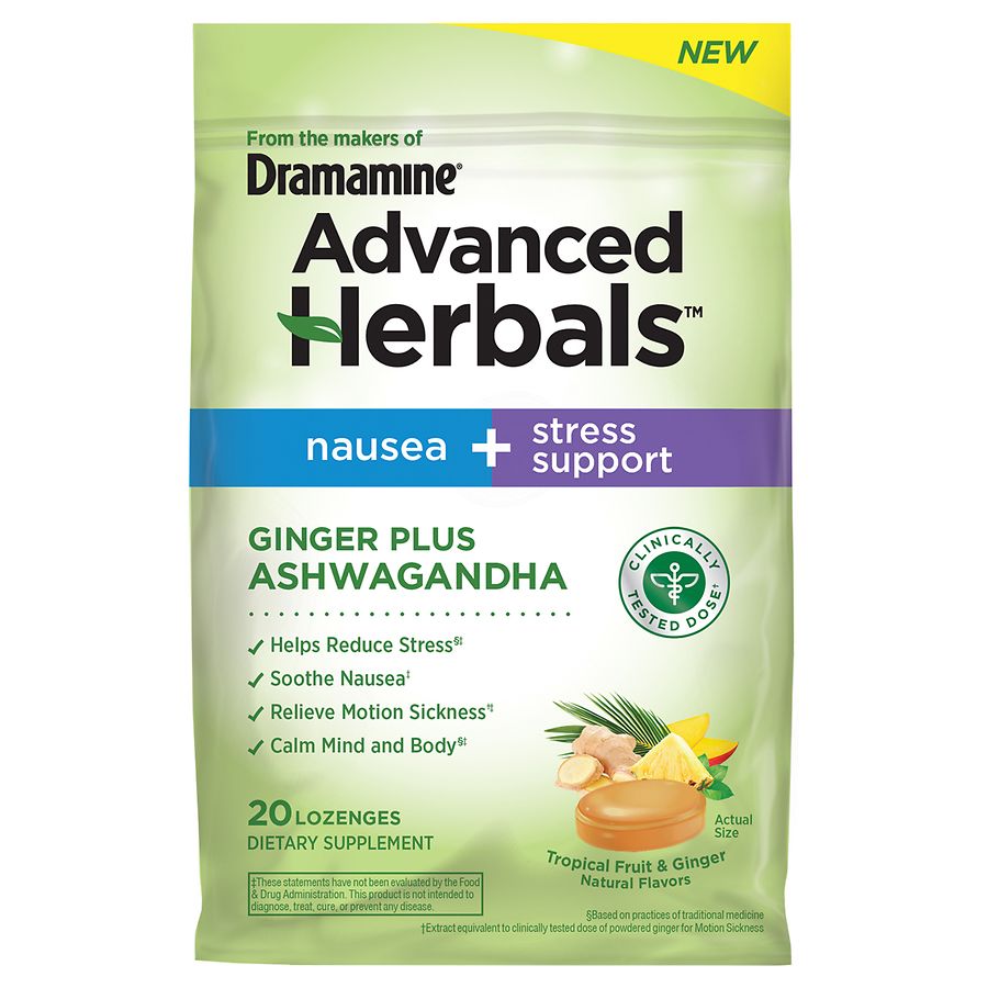 Dramamine Advanced Herbals, Nausea and Stress Support with Ginger and