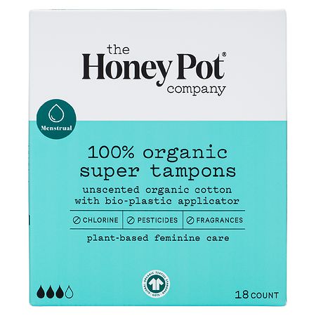 The Honey Pot Super Organic Bio-Plastic Applicator Tampons