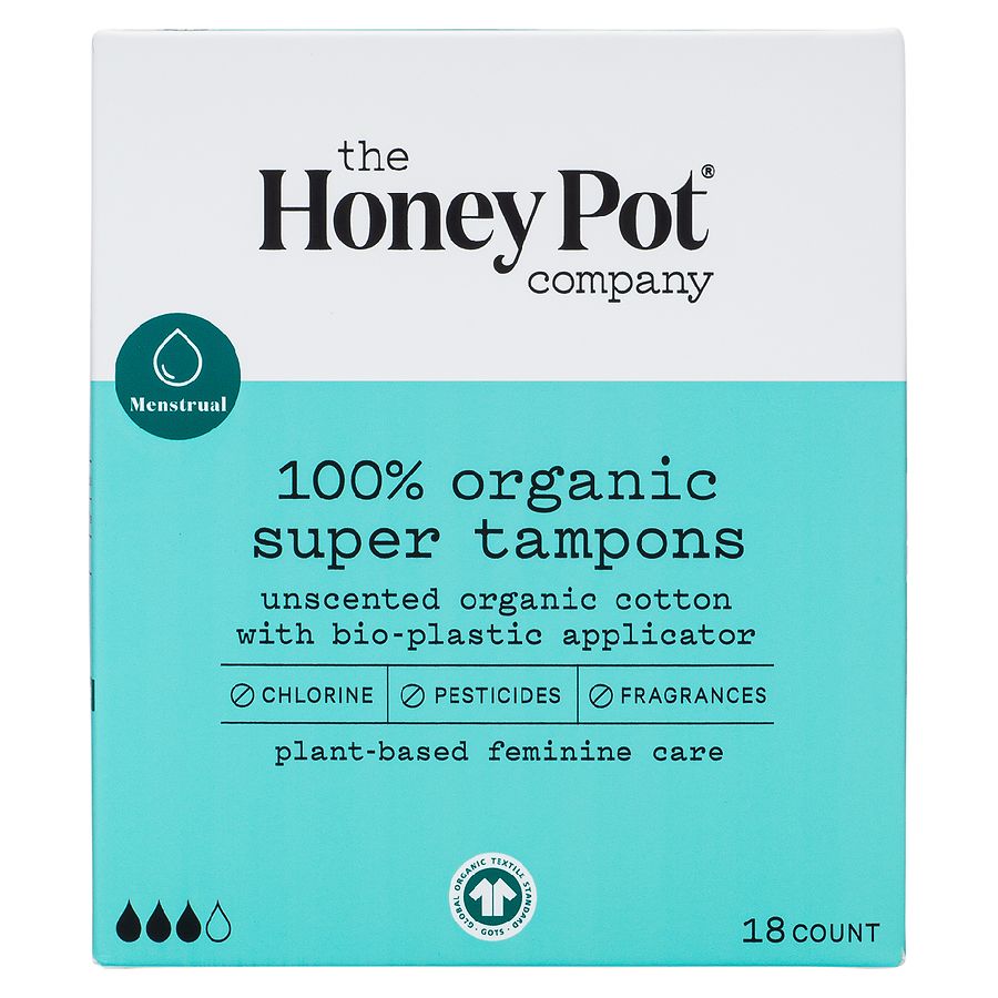 The Honey Pot Super Organic BioPlastic Applicator Tampons Walgreens