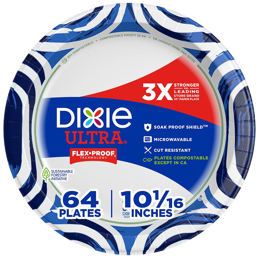 Dixie Ultra Disposable Paper Plates 10 1/16 Inches