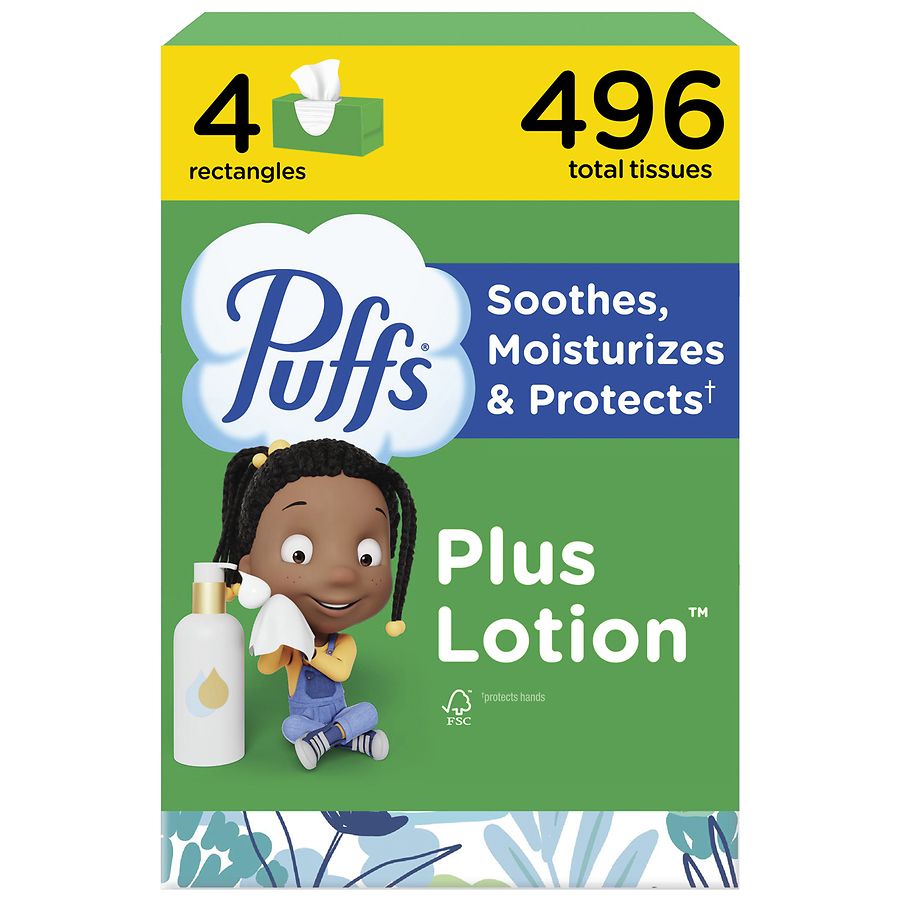 Puffs Facial Tissue Plus Lotion 124 tissues per box White | Walgreens
