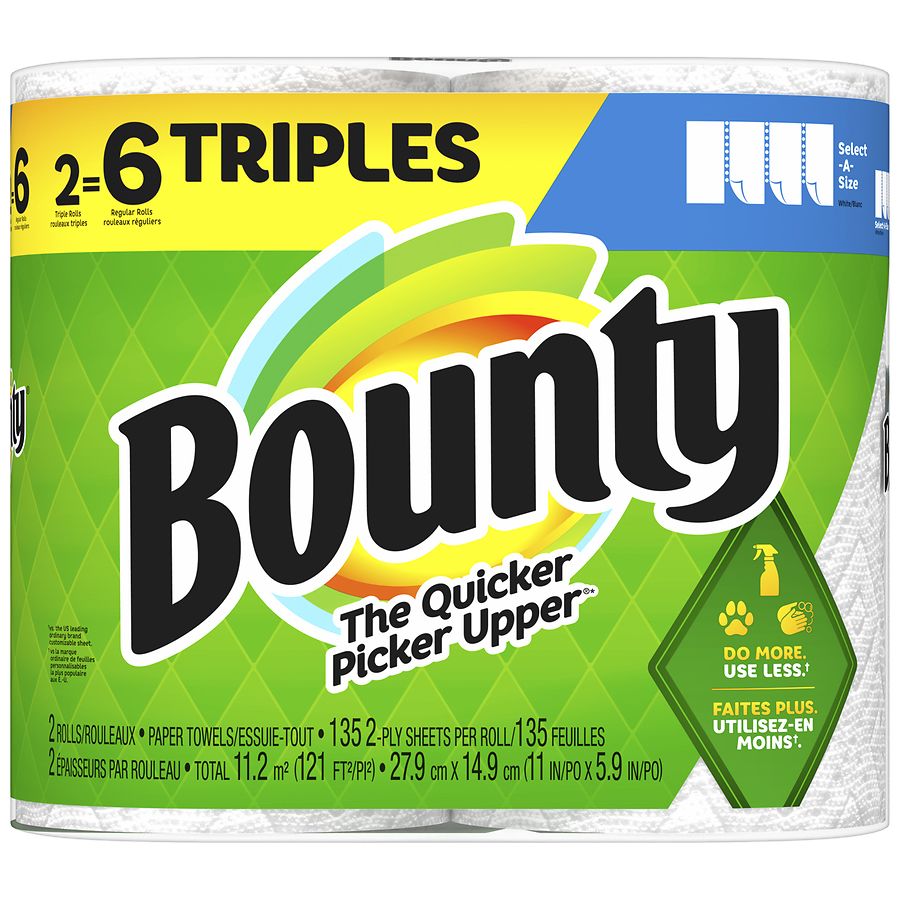 Bounty Select-A-Size Regular Paper Towel Roll in White (6-Pack)