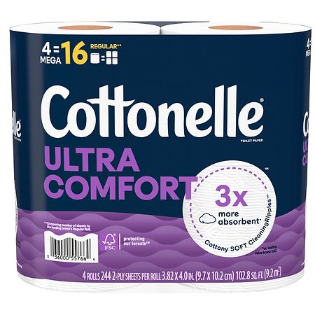 Cottonelle Ultra Comfort Toilet Paper, Strong Toilet Tissue Mega Rolls