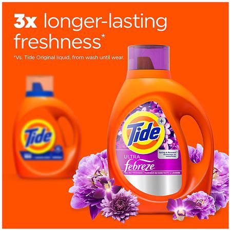 Tide Plus Febreze Freshness Liquid Laundry Detergent Spring & Renewal