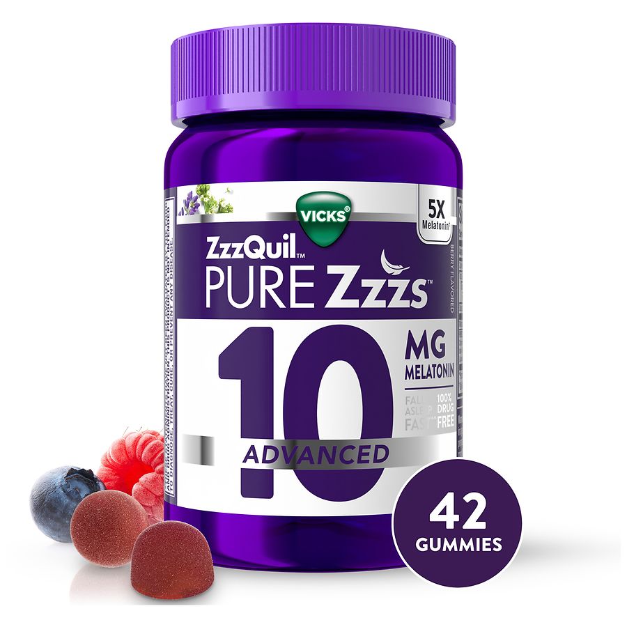 PURE Zzzs Advanced Melatonin Gummies, Sleep Aid Berry