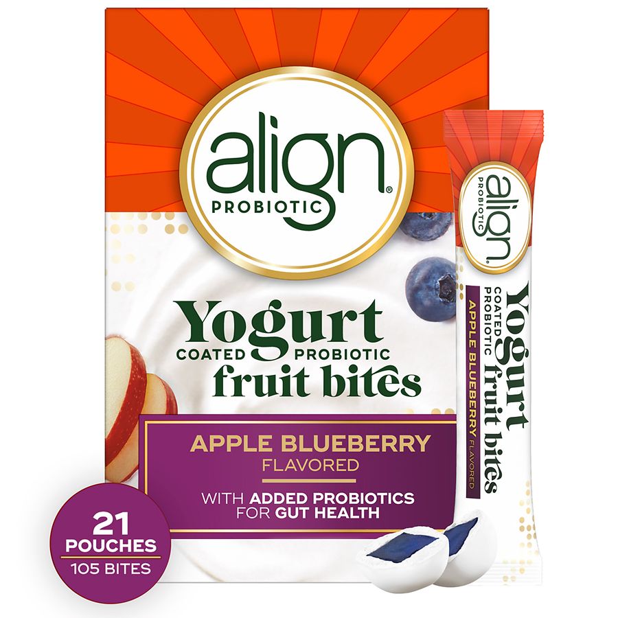 Align Probiotic, Yogurt Coated Probiotic Fruit Bites Apple Blueberry