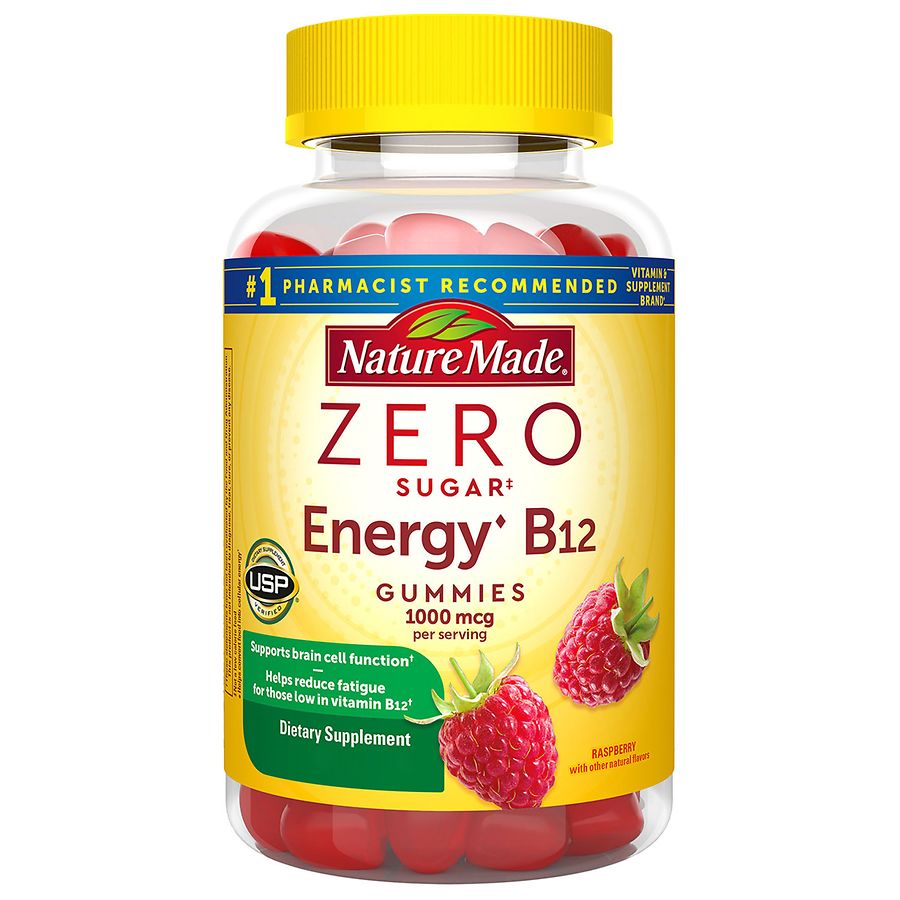 Nature Made Zero Sugar Energy Vitamin B12 Gummies Brain Support Walgreens