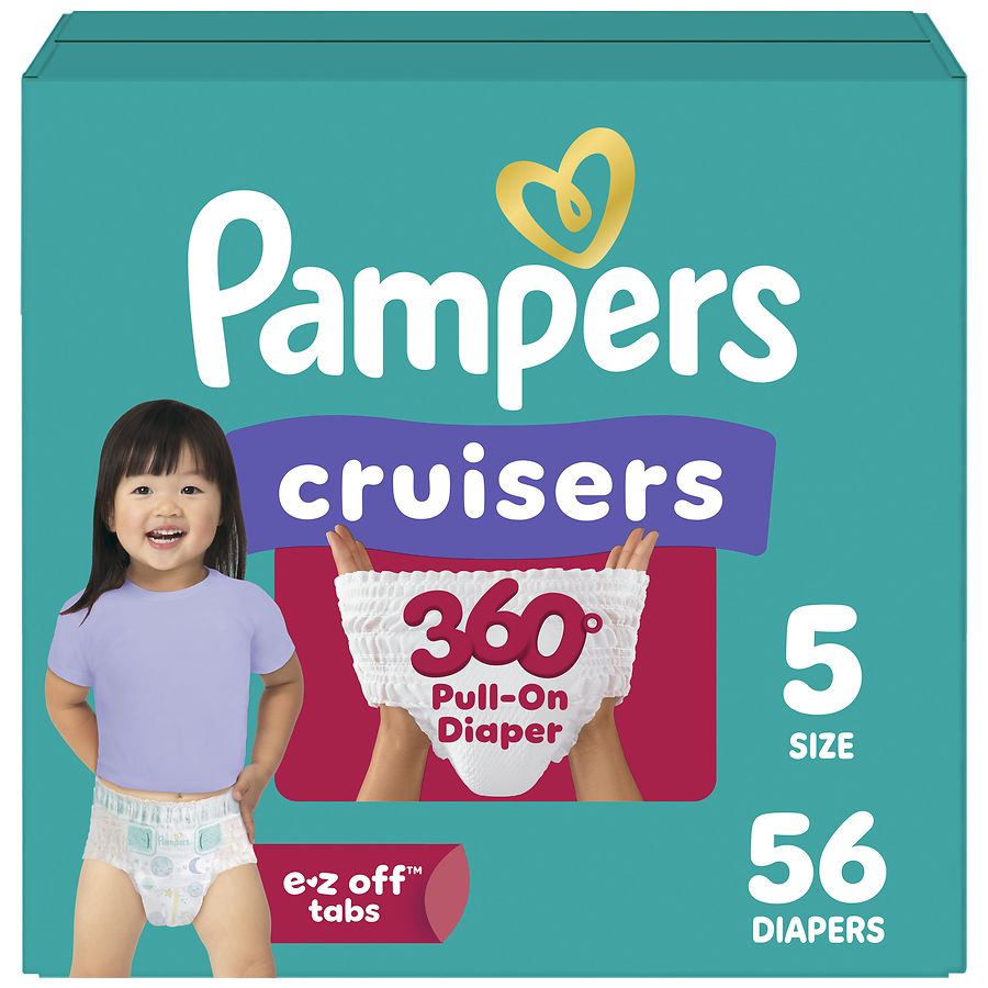 Pampers Cruisers 360 Diapers No Scent, Size 5 (27+ lbs)