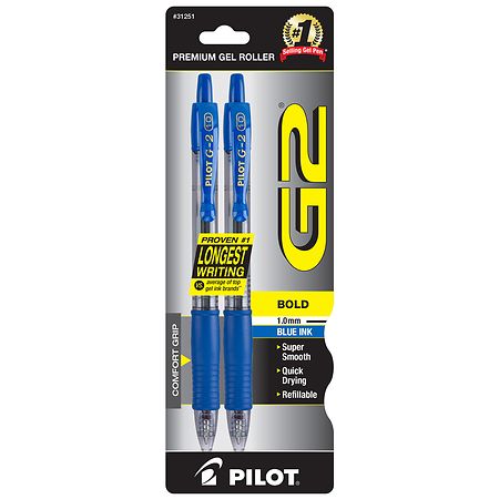 G2 Premium Retractable Gel Ink Rolling Ball Pens Blue