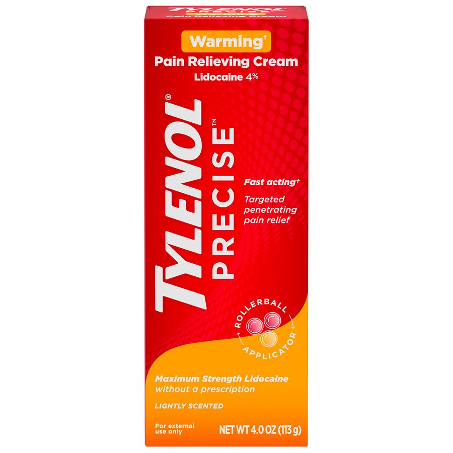 TYLENOL Precise Warming Pain Relief Lidocaine Cream Lightly Scented