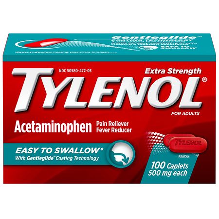 TYLENOL Extra Strength Acetaminophen, Easy To Swallow Caplets | Walgreens