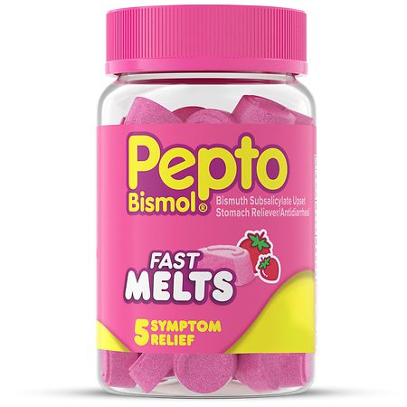 Pepto-Bismol Fast Melts, Upset Stomach Relief, Soft Chewable Tablets Fresh Berry