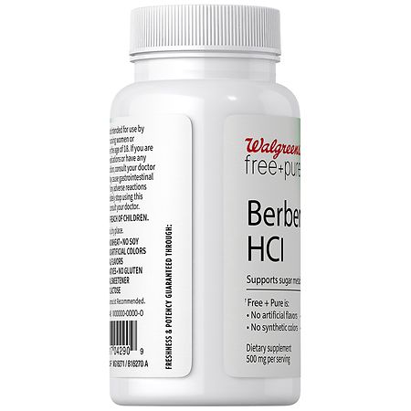 Walgreens Free & Pure Berberine HCI Capsules (30 days)
