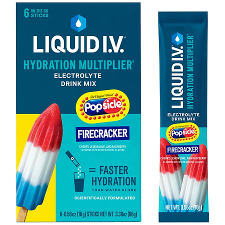 Liquid I.V. Hydration Multiplier Electrolyte Drink Mix Popsicle Firecracker