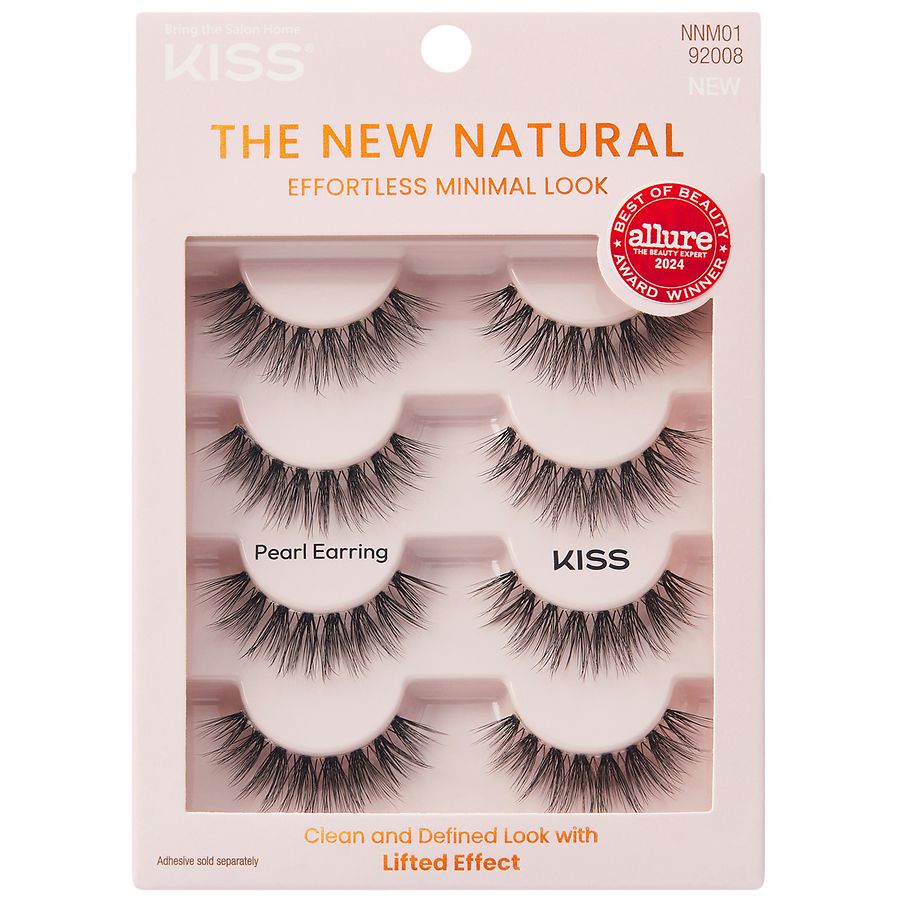 Kiss False Eyelashes Full Strip Multipack, 'Pearl Earring',