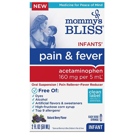 Mommy's Bliss Infant Pain + Fever Relief Liquid Natural Berry