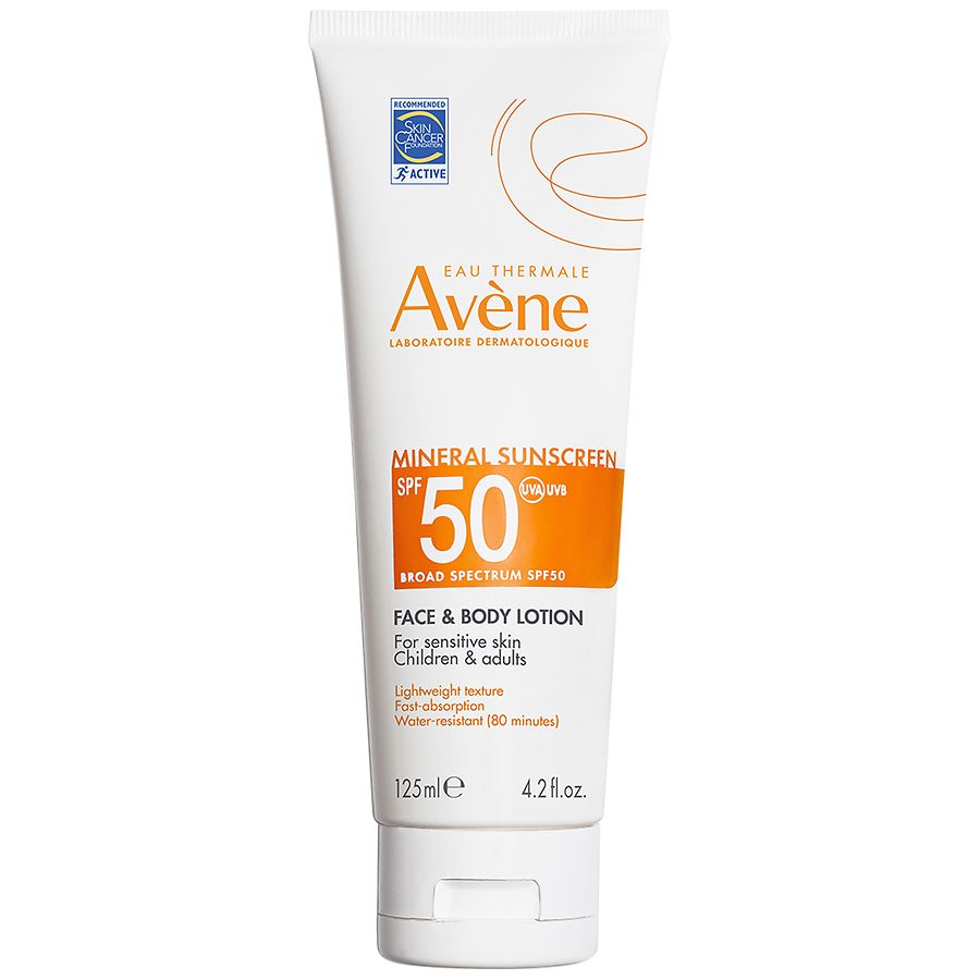 Avene Mineral Sunscreen Broad Spectrum SPF 50 Face and Body Lotion ...