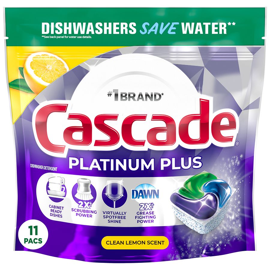 Cascade Platinum Plus Dishwasher Pods Clean Lemon Walgreens