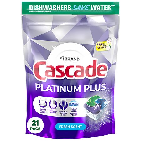 Cascade Platinum Plus Dishwasher Pods Fresh