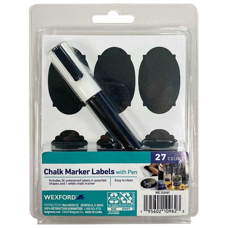 Wexford Chalk Marker Labels With Pen Walgreens