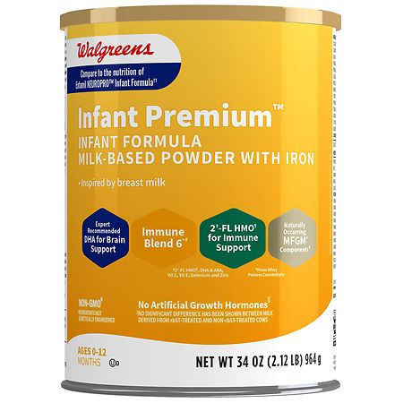 Walgreens Infant Premium Baby Formula Milk-Based Powder with Iron