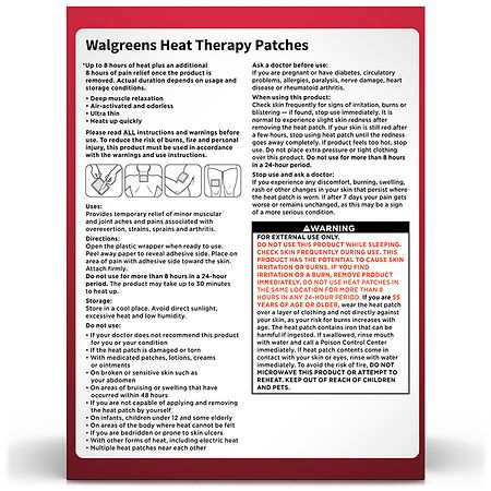 Walgreens Heat Therapy Patches For Neck, Arm, Leg