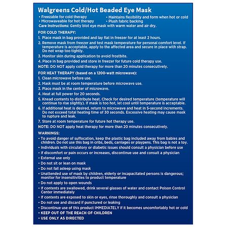 Walgreens Cold/Hot Gel Beaded Eye Mask