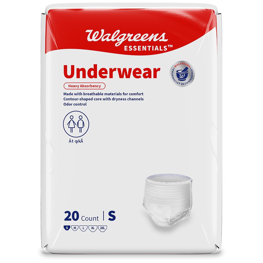 Walgreens Essentials Incontinence Underwear, Heavy Absorbency Small (20