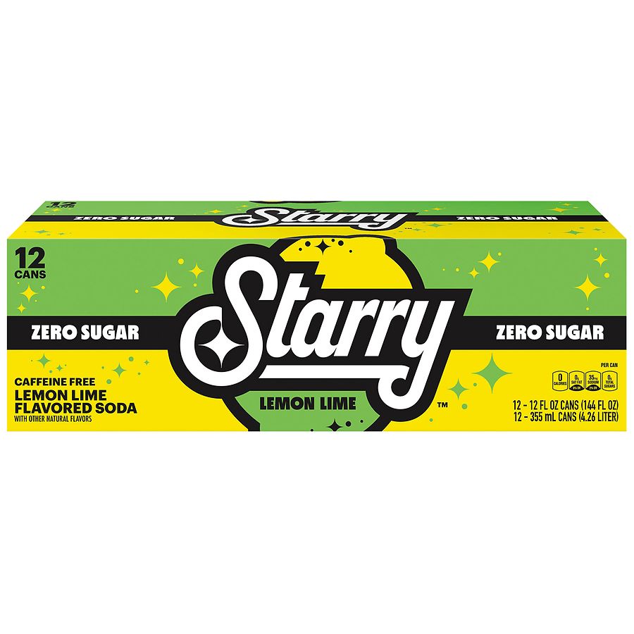 Starry Soda Lemon Lime, 12 pack