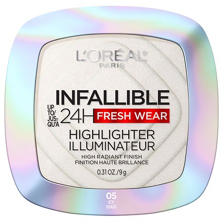 L'Oreal Paris Infallible Up To 24Hr Highlighter, Powder Formula Now In A Longwear Icy Gold