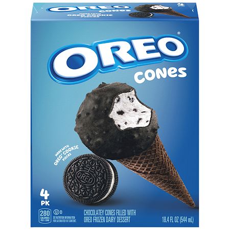 Oreo Chocolatey Cones Filled with Oreo Frozen Dairy Dessert | Walgreens