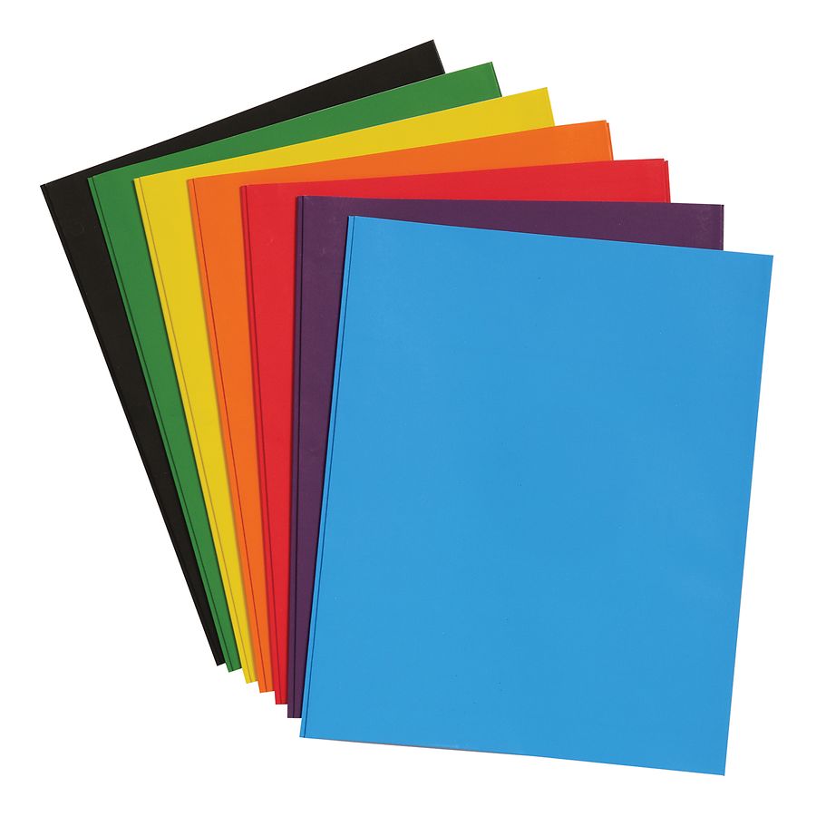 Wexford Two Pocket Folder Portfolio With Prongs Assorted, Assorted