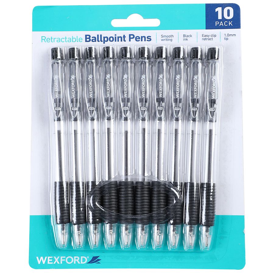 Wexford Retractable Ballpoint Pens, Black Walgreens