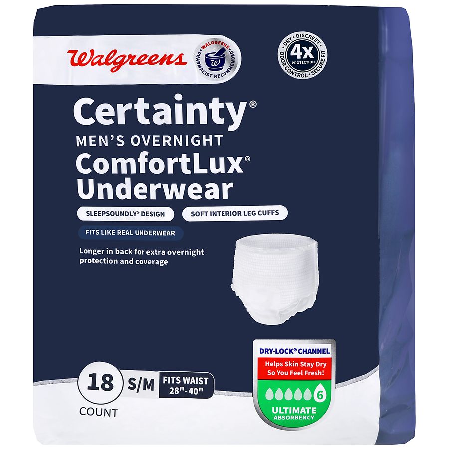 Walgreens Men's Overnight ComfortLux Underwear Ultimate Absorbency